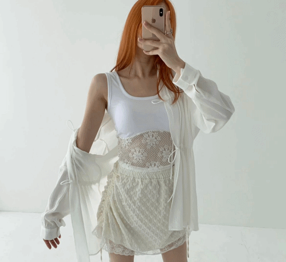 러블리 자가드 셔링 스커트 (3color)