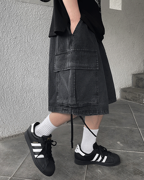 카고 버뮤다 스트링 하프 데님