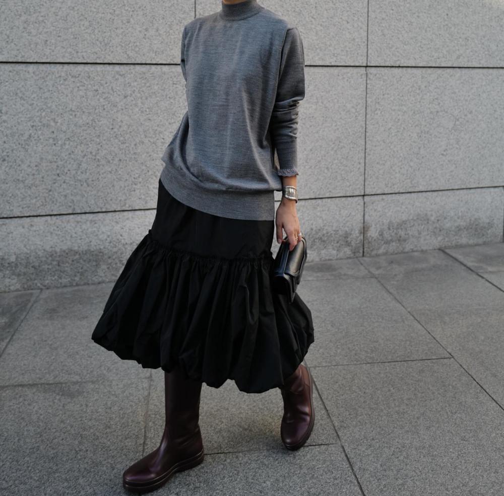 클래식 밴딩 롱 스커트