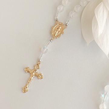 순백 골드 5단묵주