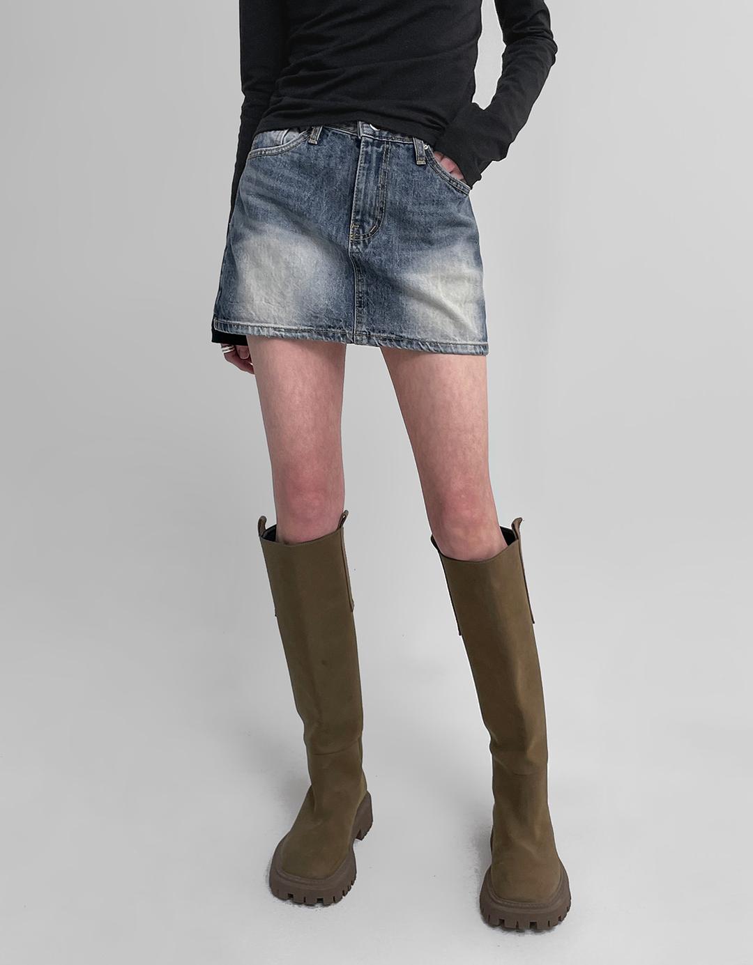 횻츠 로우웨이스트 워싱 미니스커트