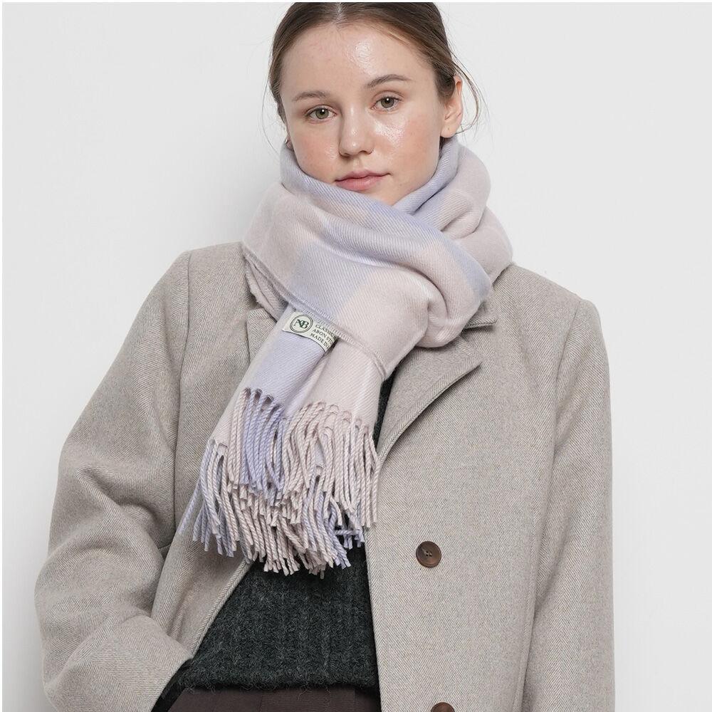 유니섹스 데이 클래식 체크 머플러 핑크베이지