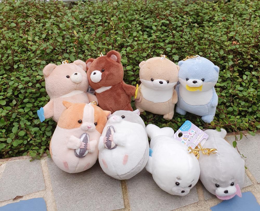 커플 동물 키링 인형 세트 수달 물개 햄스터 곰 강아지 문어 병아리 코끼리 해달 키링