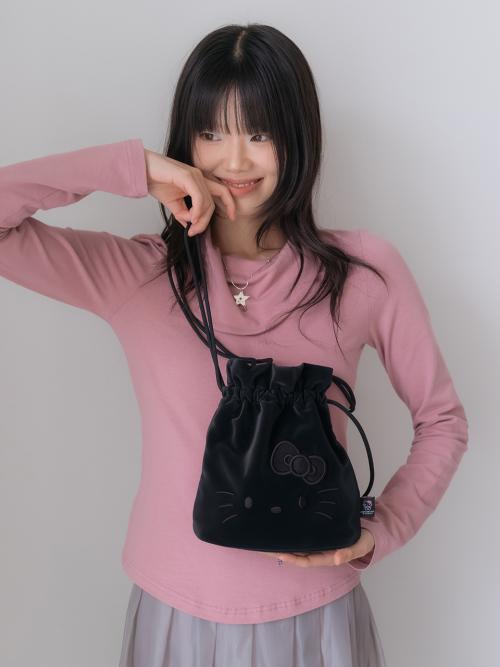 Drawstring Cross Hello Kitty Haze Black