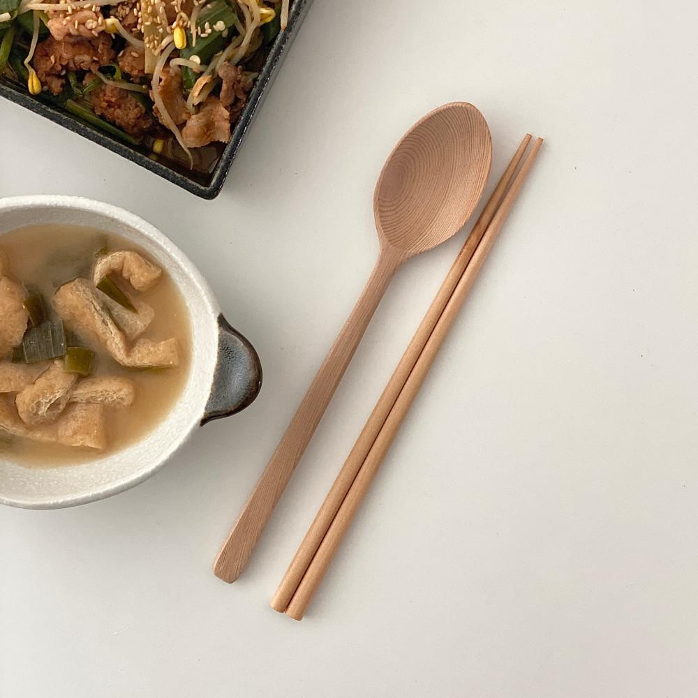천연 장백송 수저 세트