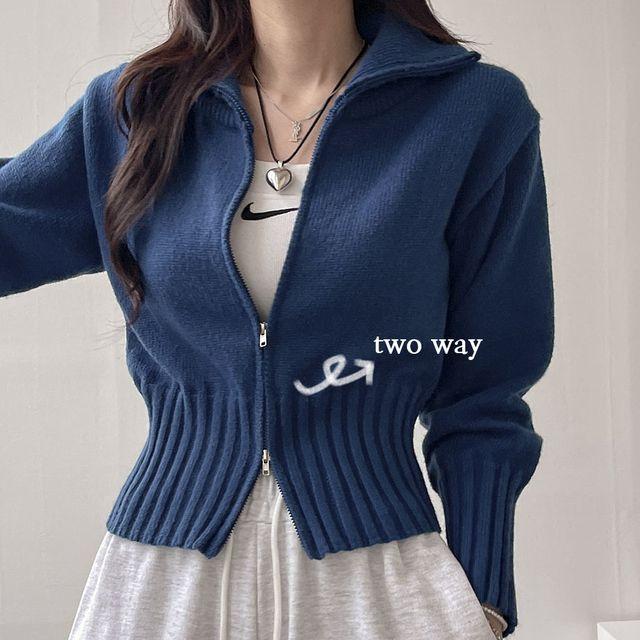 세븐데이즈, 도톰 투웨이 크롭 핏 니트 집업 가디건 7color_디데이뉴