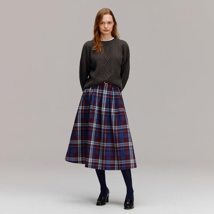 BOROMWAT Flared skirt (Red check)