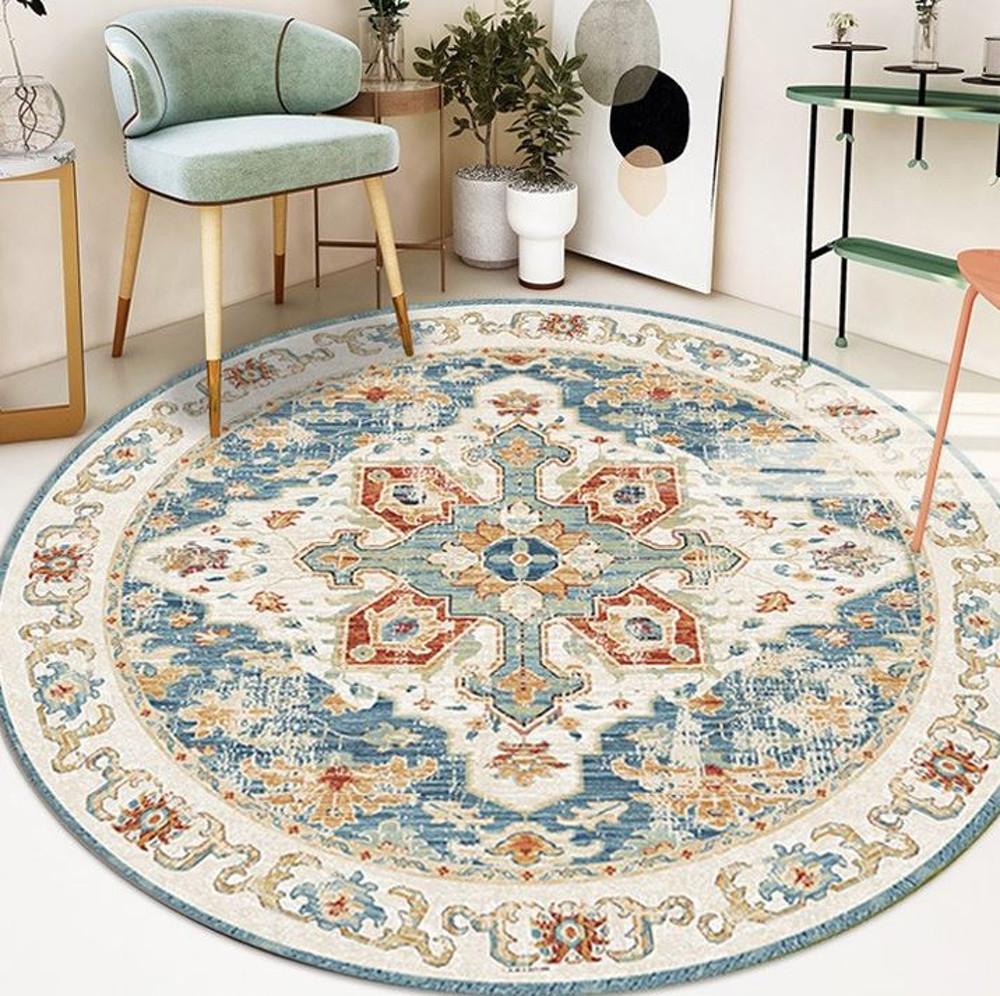 보헤미안 원형 러그 모로코 카펫 빅토리아풍 러그