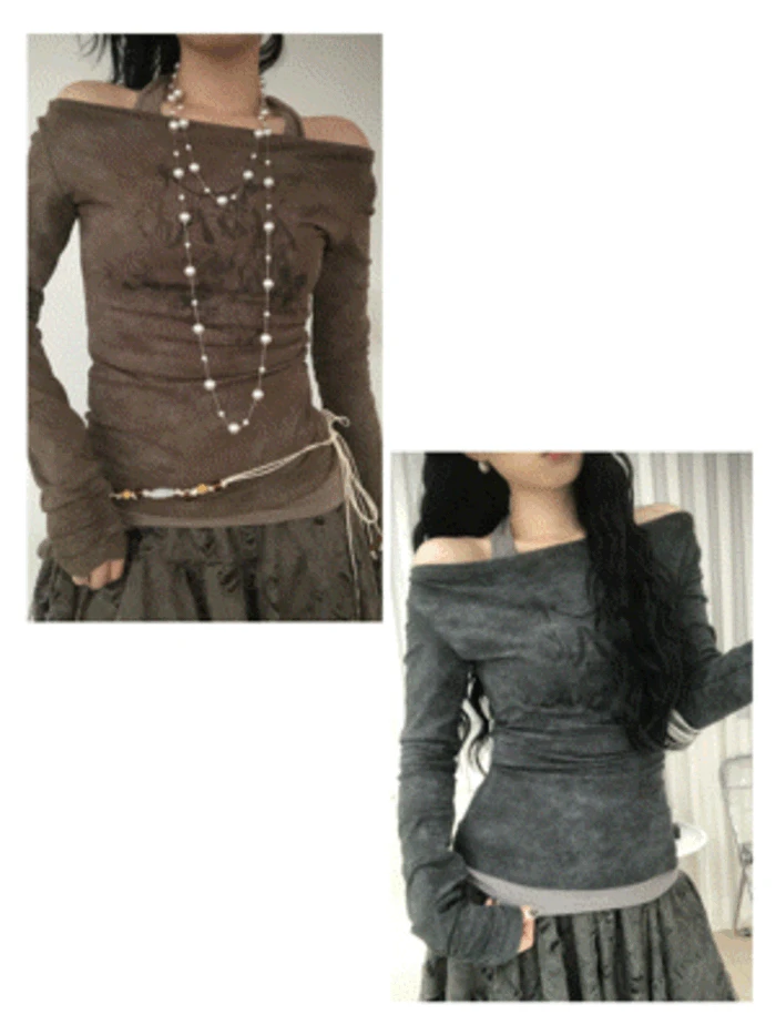 Vintage Washing Halterneck T-Shirt