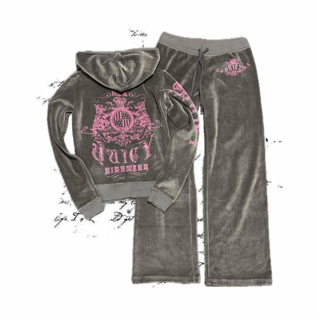 택포•빈티지 쥬시꾸뛰르 갸루 큐빅 벨벳 트레이닝 셋업 | 후루츠패밀리