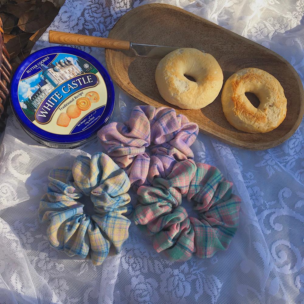 자체제작❣️레브랑스 하이틴 체크 스크런치 3color (곱창밴드/슈슈)