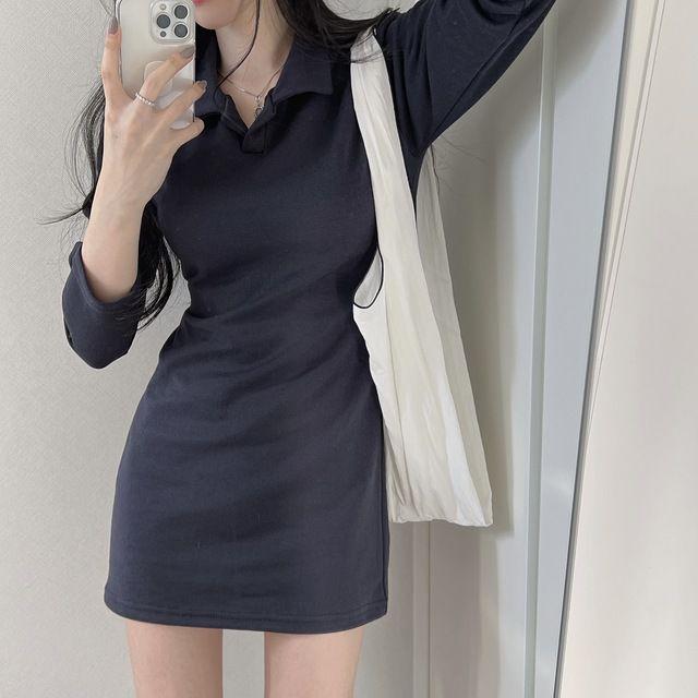 pk카라 A라인 꾸안꾸 데일리 미니원피스 (4col)_니드온