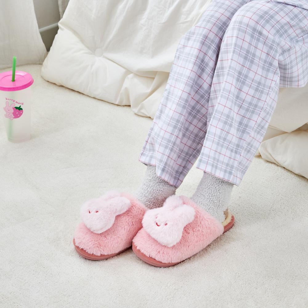 BT 보들보들 스크래빗 페이스 슬리퍼 FREE 핑크