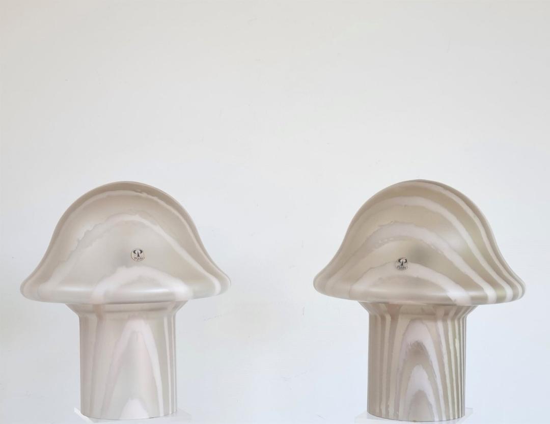 Pair of Putzler Mushroom Lamps, German Design 70s
