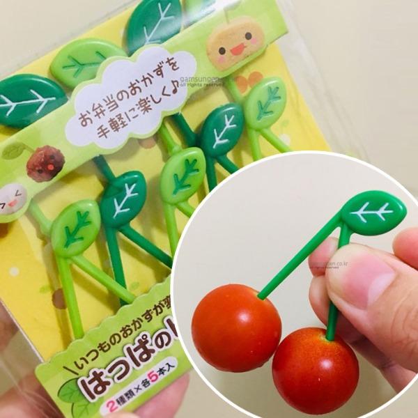 토루네 도시락꾸미기 데코 도시락픽 반찬꽂이 잎사귀픽 (10p)