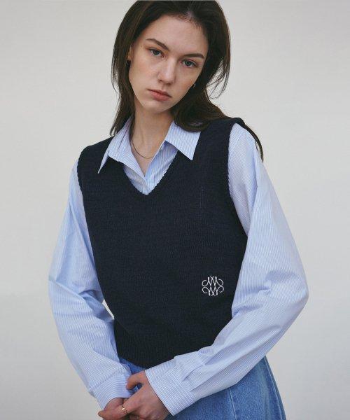MODERN V NECK VEST_NAVY