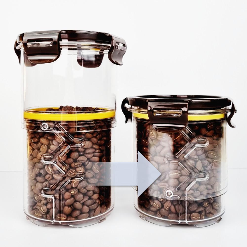 퍼즐락 크기조절 커피 원두 보관 밀폐 용기 기능성 통 미디움