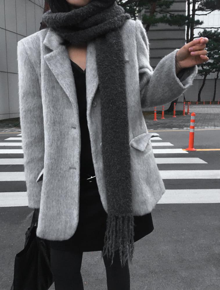 소울 도톰 브러쉬 하프 자켓 (2color)