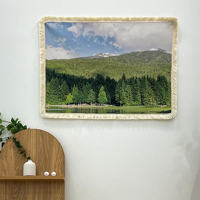[하이앤드라이] Forests Dance 프린지 패브릭 포스터 자연 풍경 인테리어 가리개 커튼