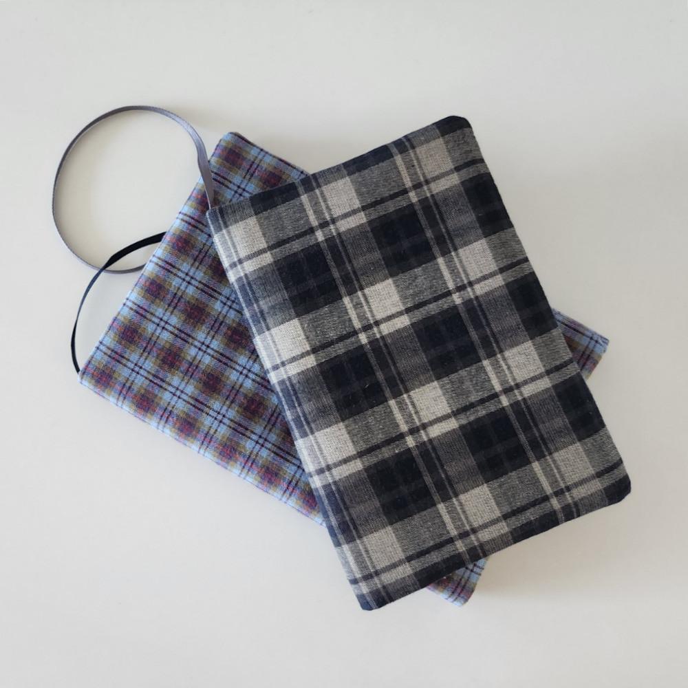 빈티지 체크 패브릭 북커버 다이어리커버 두께조절가능 책커버 4종 : 댕자마켓