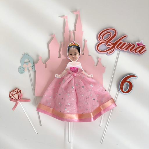 공주토퍼 얼굴토퍼 여자친구 유치원생일파티 생일토퍼