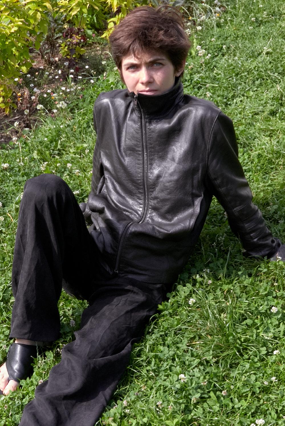 [014] appendix leather jacket /brown