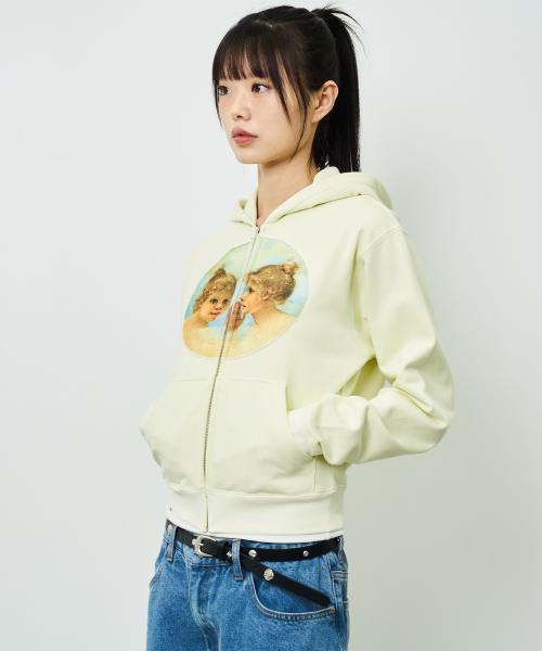 챈스챈스(CHANCECHANCE)  TWO-GIRL PRINTED WOMAN ZIP-UP HOODIE(FOR WOMAN) - 사이즈 & 후기 | 무신사