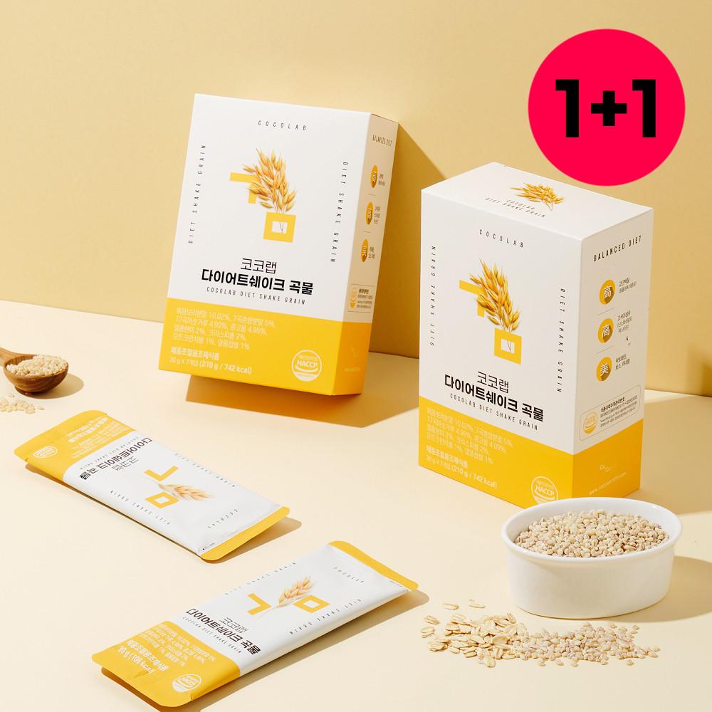 [1+1] 코코랩 다이어트 쉐이크 곡물 30g x 7개입 외 고단백 고식이섬유 락토페린 소화효소 체중조절용조제식품 프로틴 단백질