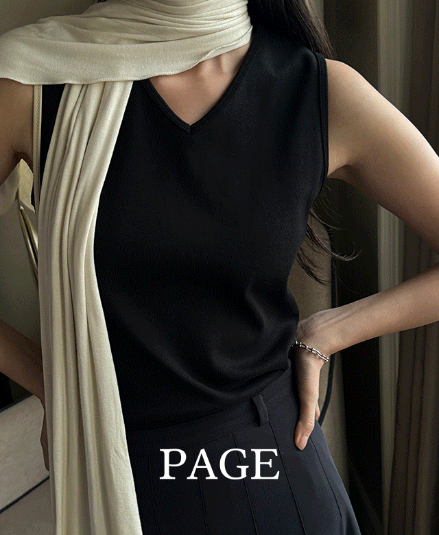 킨다베이지 [2nd] [page] 누아 브이넥 슬리브리스 (5color)┃아이보리 5일 소요