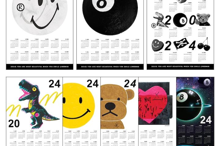 [캘린더] (1+1) 2024년 캘린더 포스터 달력 8type (에잇볼 자석 사은품증정)