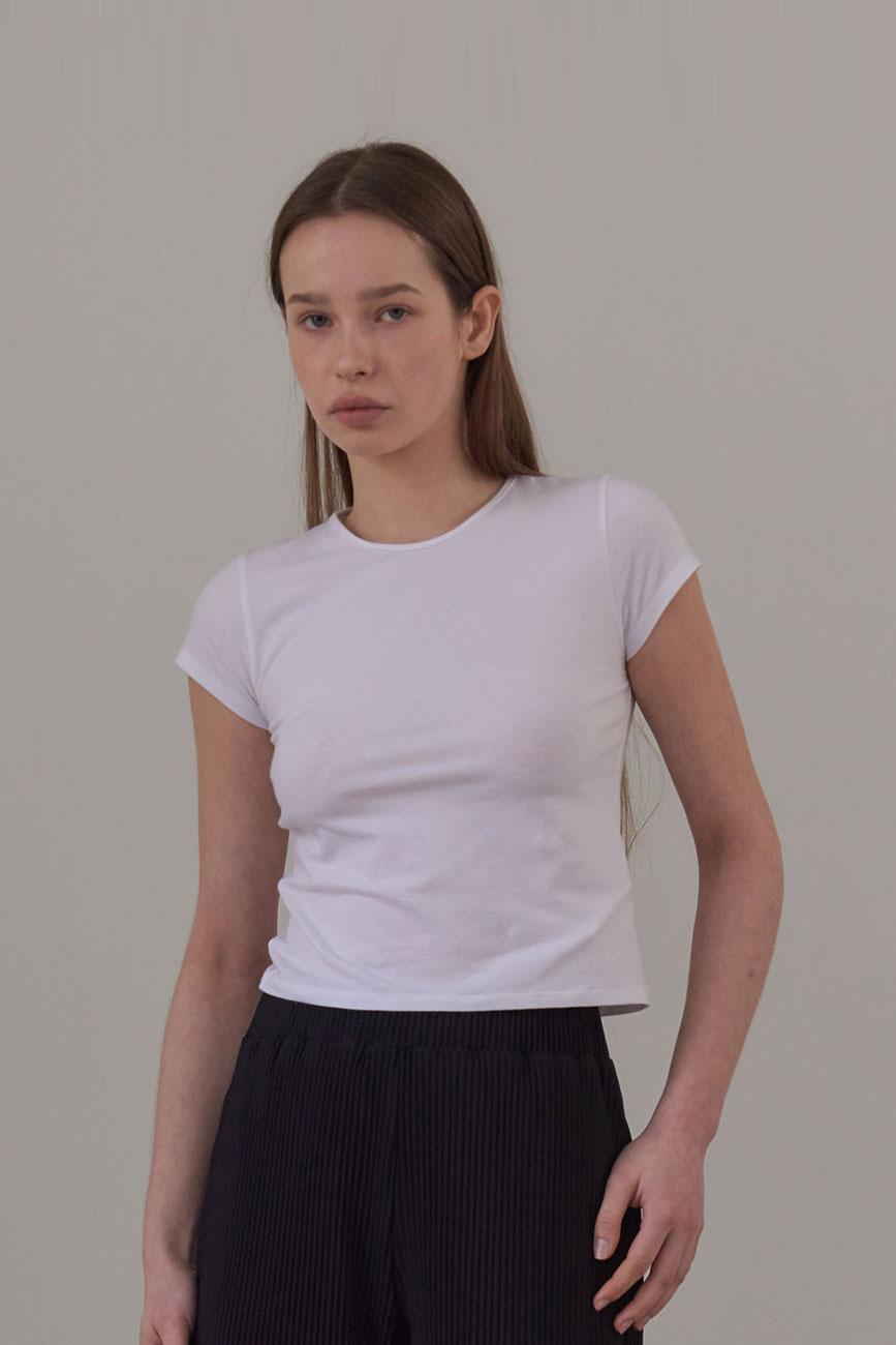 [RE] Cap Sleeve T-Shirts (White)