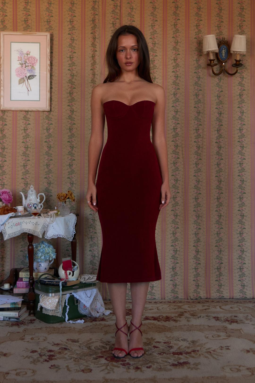 Strapless Supermodel Dress in Sangre - XXS (PETITE)