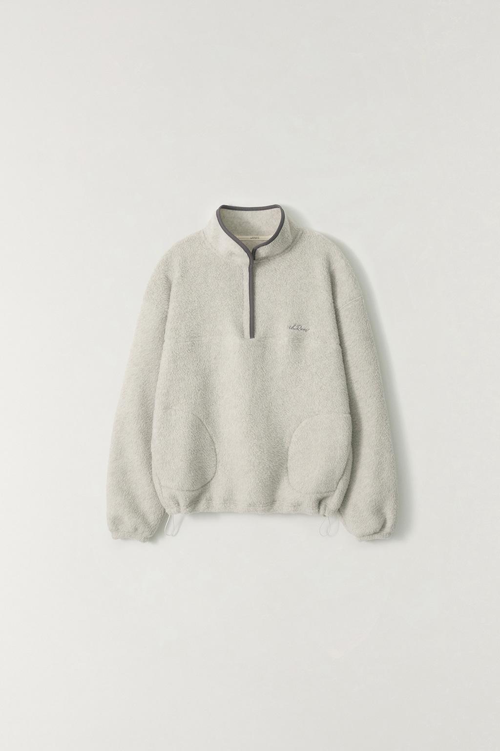 플리스 하프 집업 LIGHT GRAY