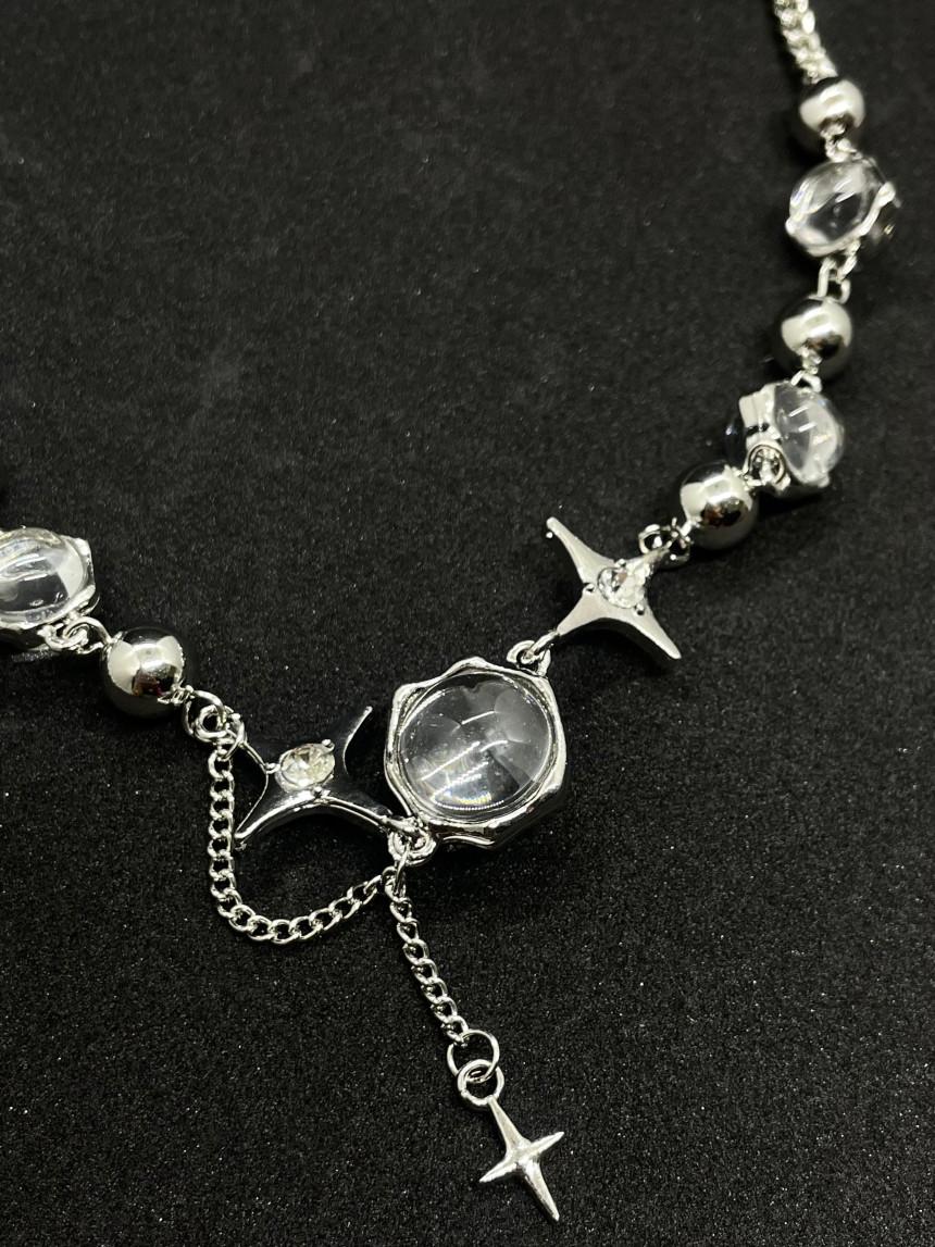 #0084 [라잇썸 착용] Dropped star chain necklace