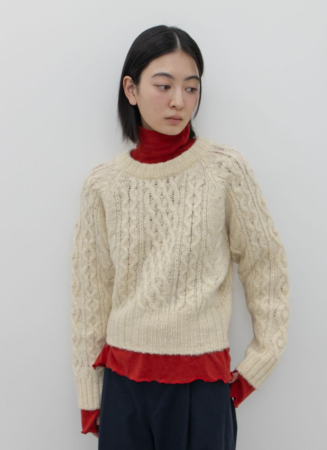 25FW CABLE KNIT SWEATER / IVORY