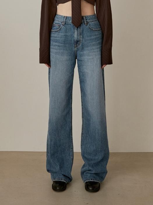 Washed Blue Wide Jean - YW392