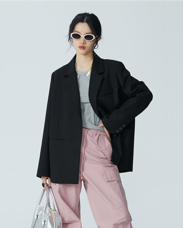 OMONT 절개 오버숄더 블레이저 (2 컬러)