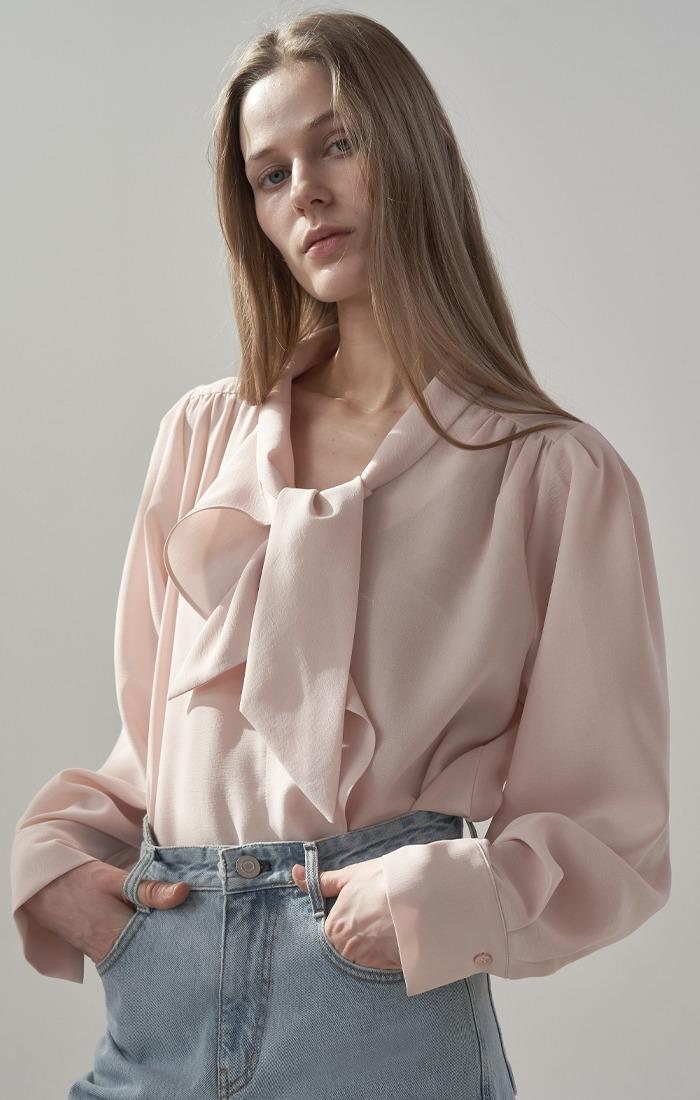 MOMET 마르 타이 블라우스(핑크)