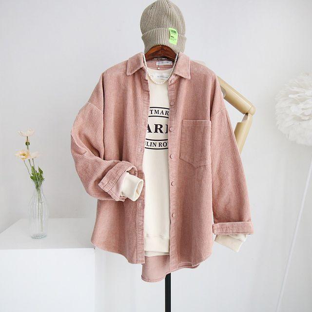 제인준 다엘 루즈핏 골덴 코듀로이 셔츠 남방