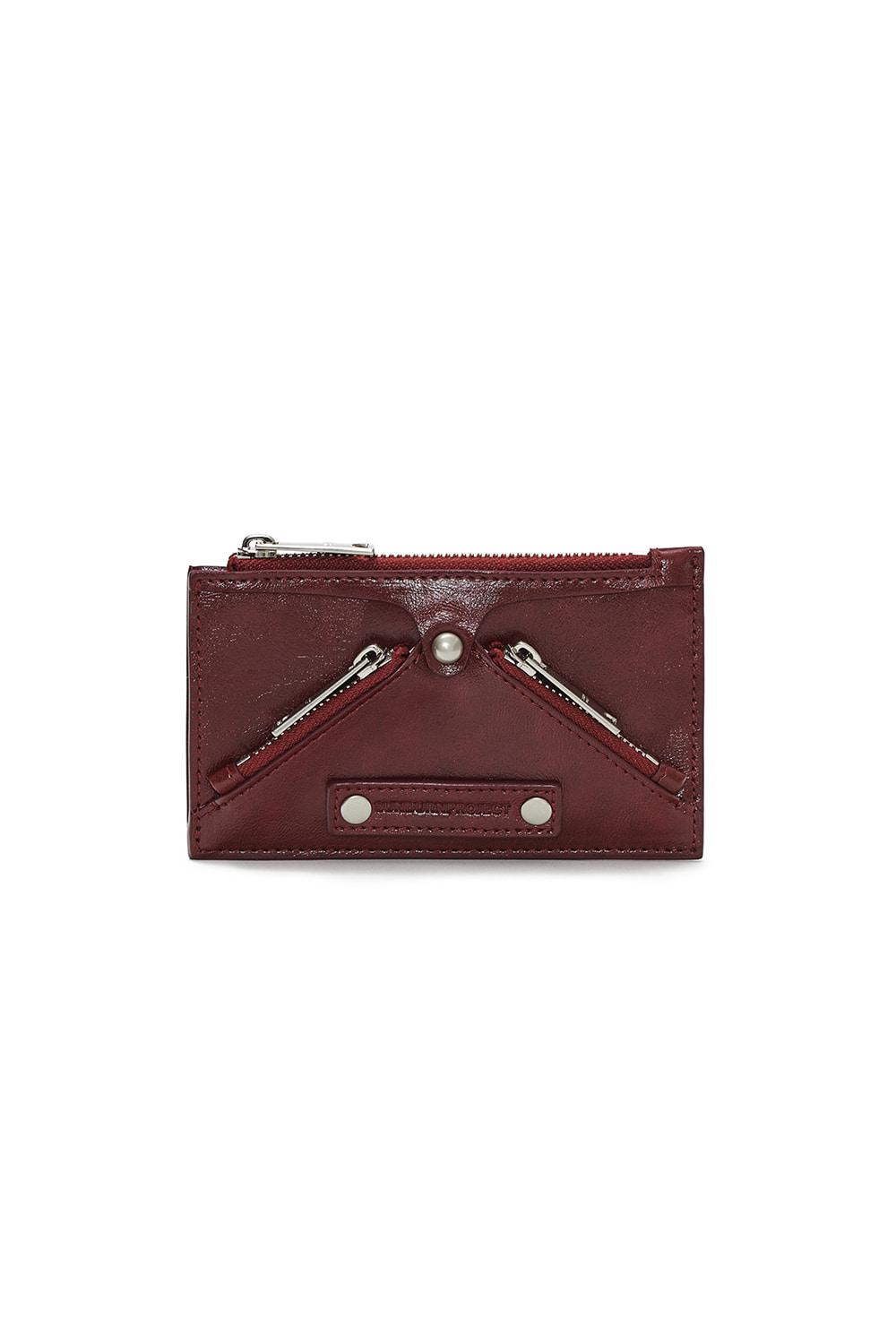 FAUX LEATHER M.O.S WALLET, BURGUNDY
