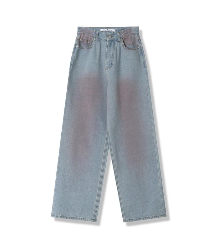 POP Pink Brush Denim Pants LIGHT BLUE