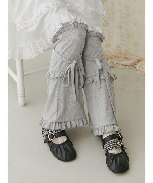 フリルリブフレアパンツ