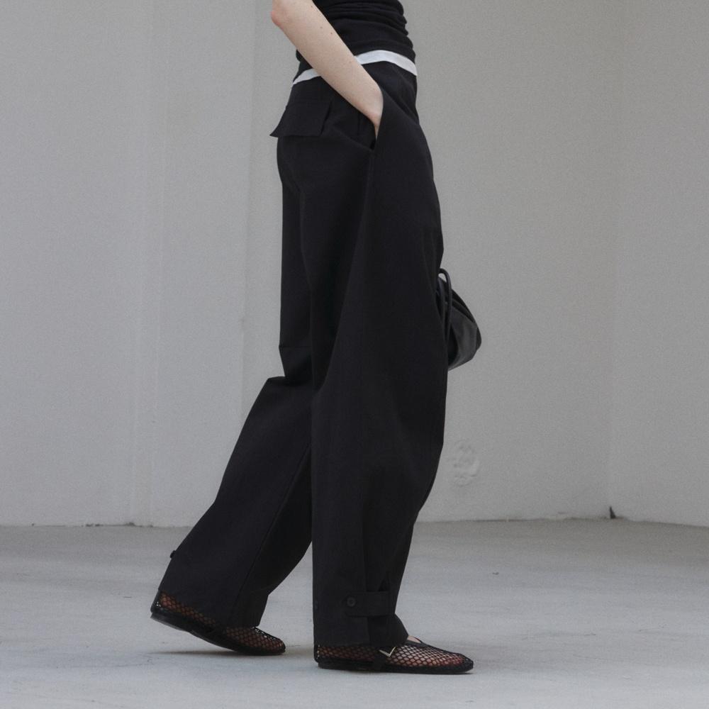 BUTTON JOGGER PANTS (BLACK)