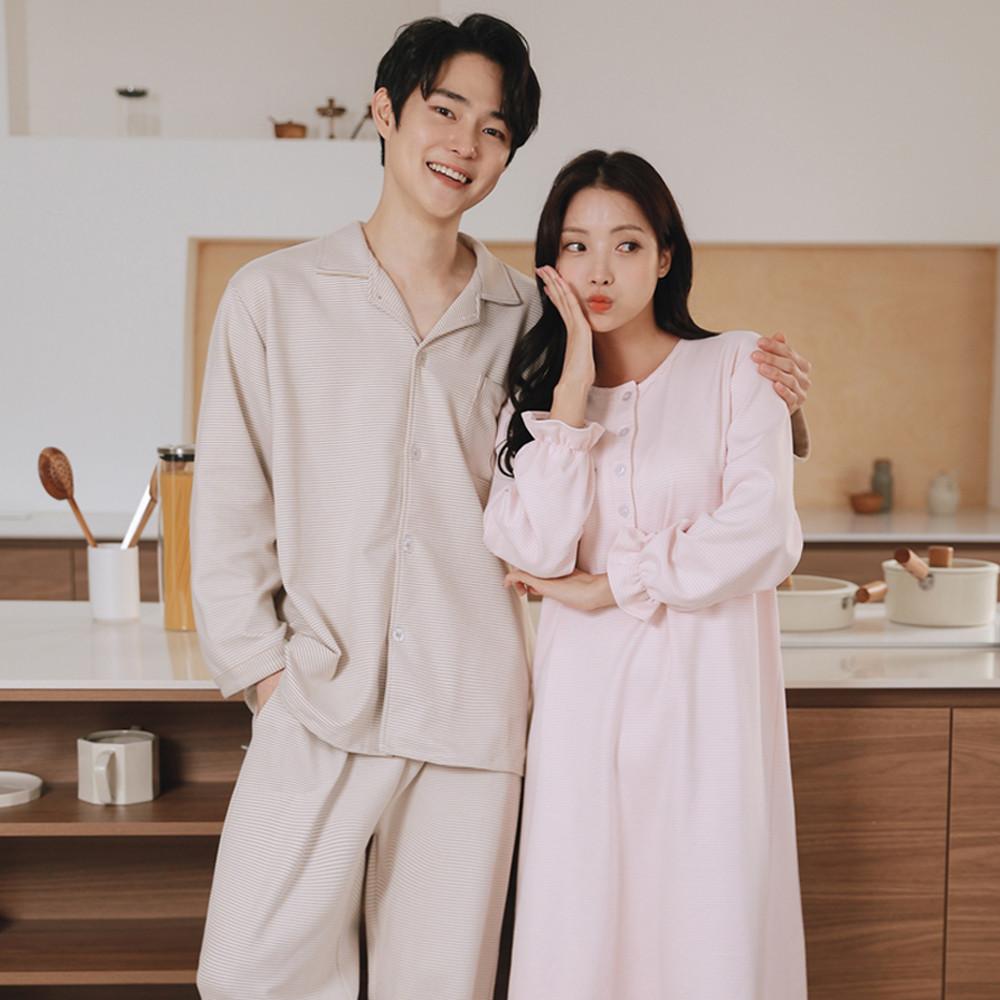 신축성 좋은 프리미엄 후리스 피치 기모 커플 잠옷 겨울 파자마