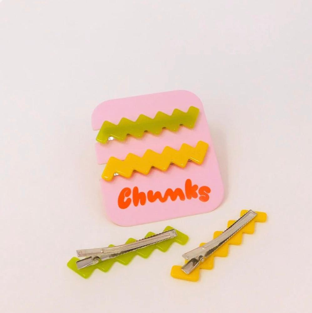 [Chunks] Allie Clips - Lemon & Lime 헤어핀 헤어집게 클립