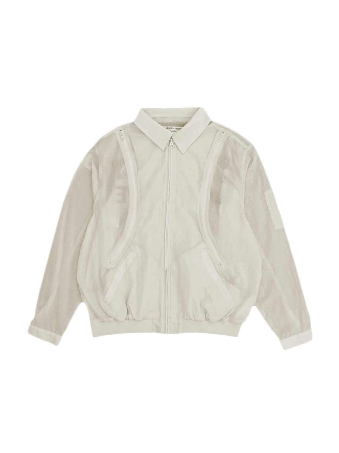 2023 - 2024 ART / LOVE CURVED ZIPPER WINDBREAKER IVORY