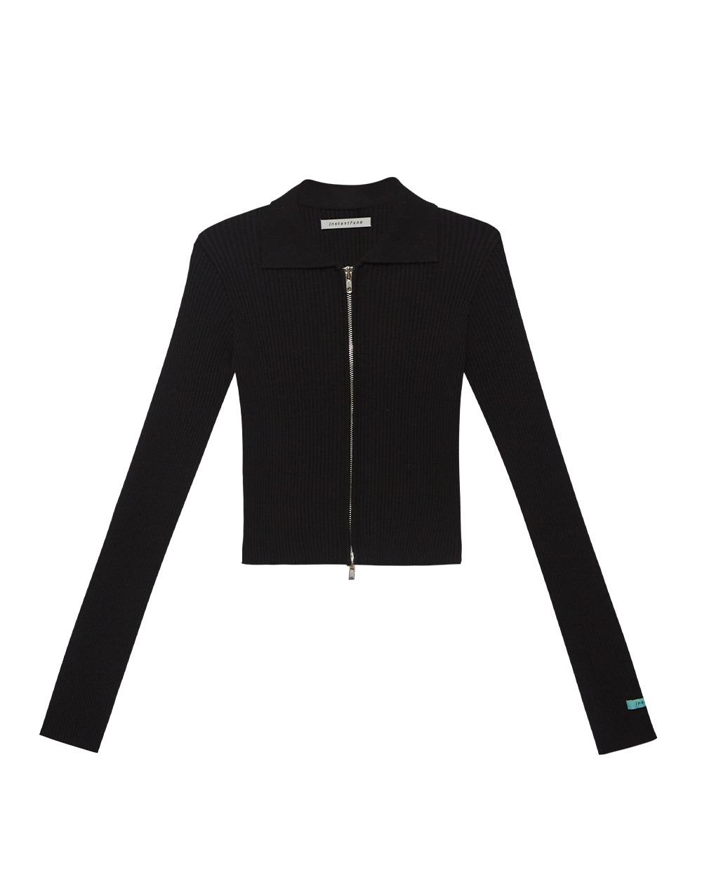 [AliceFunk Pick's] 슬림 집업 니트 - 블랙