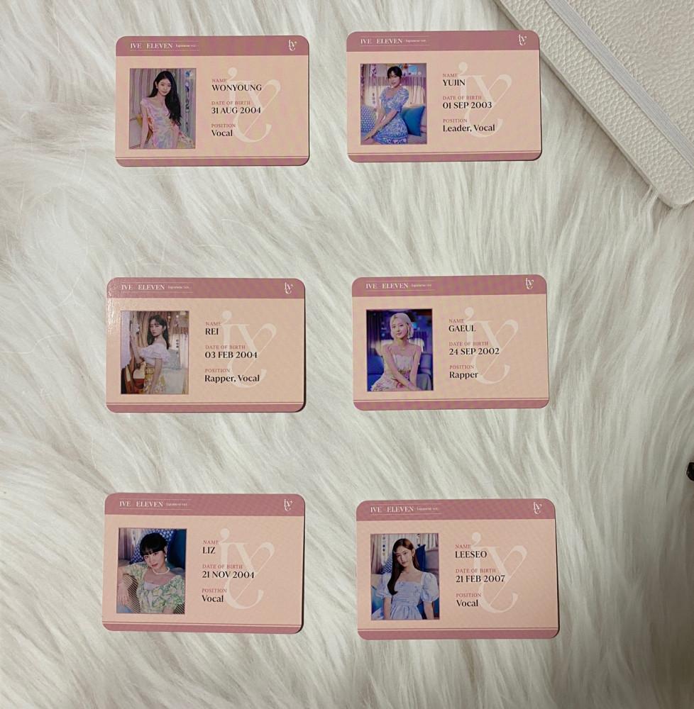 아이브 ELEVEN Japanese version 타워레코드 ID카드 포카 장원영 안유진 레이 가을 리즈 이서 IVE 포토카드