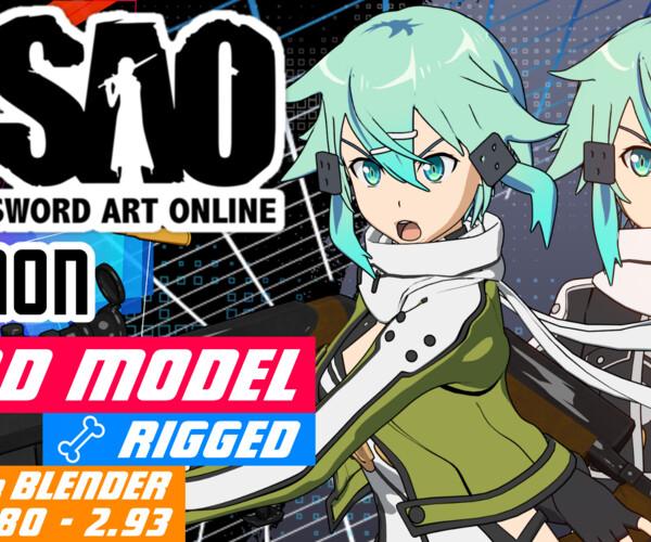ArtStation - Sinon - SAO - Model 3D Blender | Resources