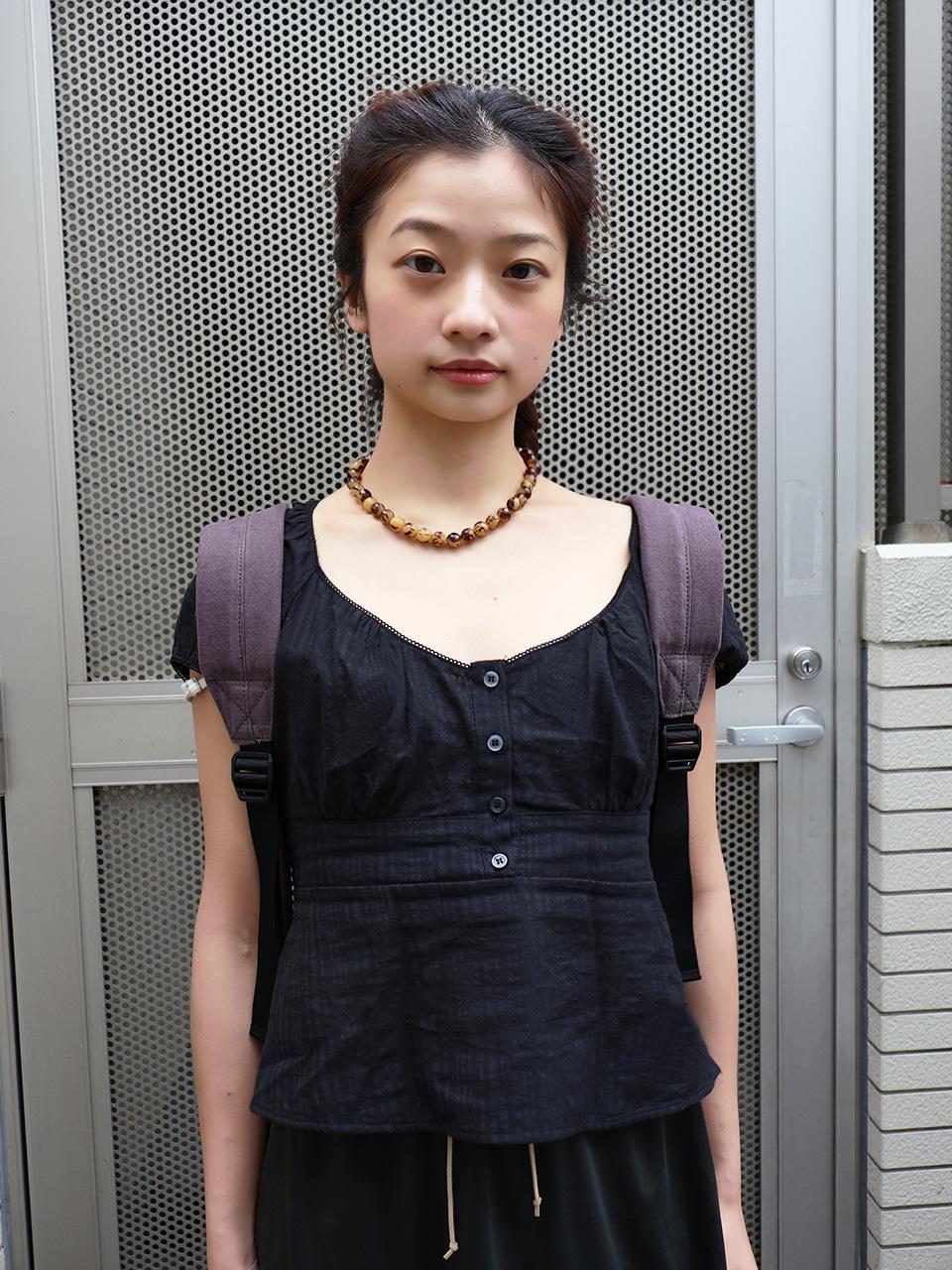 UKI LACE BLOUSE BLACK STRIPE